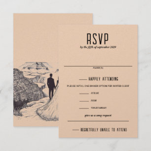 Cartons Réponse Grand Canyon Couple Choix de nourriture et demande