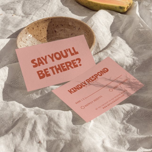 Cartons Réponse Gras Colorful Retro amusant brillant Mariage uniqu (Créateur téléchargé)