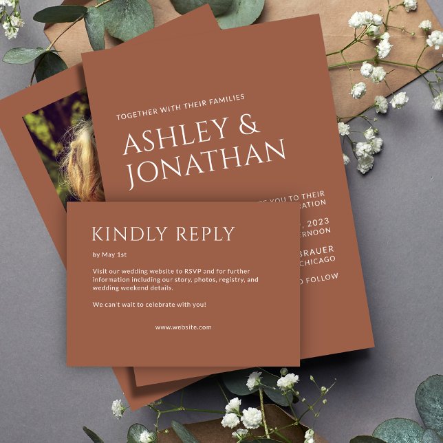 Cartons Réponse Gras minimaliste - Mariage (Créateur téléchargé)