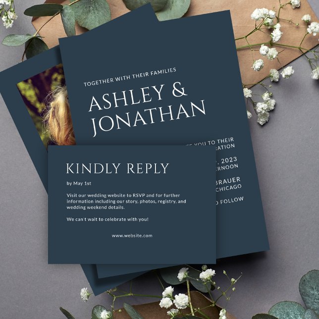 Cartons Réponse Gras minimaliste - Mariage (Créateur téléchargé)