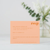 Gras Minimaliste Pêche Orange Retro Mariage person