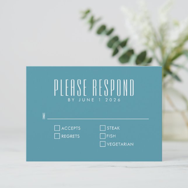 Cartons Réponse Gras Retro Typographie Chic Coloré Turquoise Maria (Debout devant)