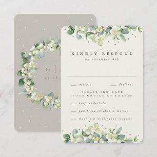 Cartons Réponse Greige/Crème Snowberry + Eucalyptus Mariage Champê
