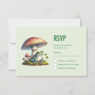 Cartons Réponse Grenouille sous un champignon Mariage mignon de la