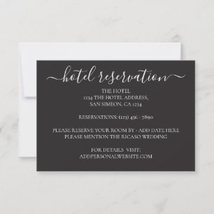 Cartons Réponse Gris Blanc Moderne Fleur Hôtel Réservation Mariage