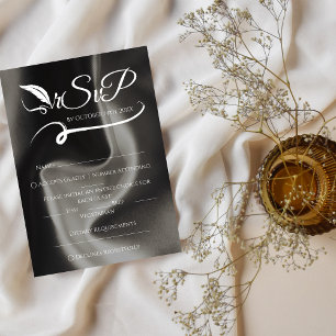 Cartons Réponse Gris Elegant minimaliste Mariage manuscrit