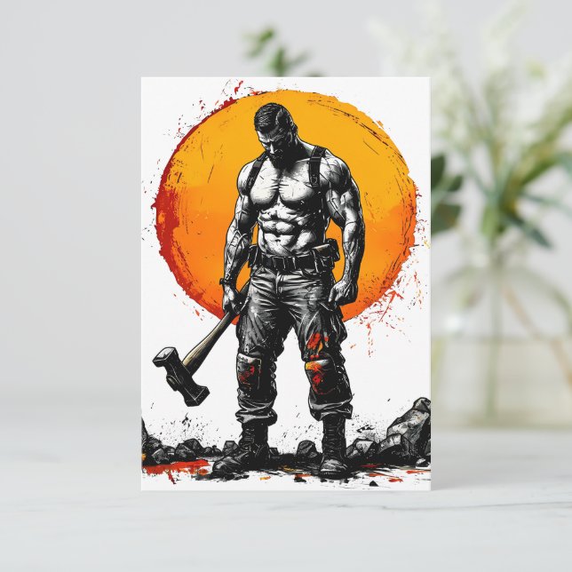 Cartons Réponse guerrier barbare médiéval imaginaire hummer force (Debout devant)