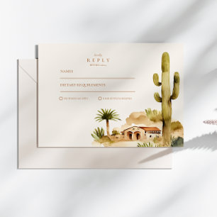 Cartons Réponse Hacienda du désert style Mariage