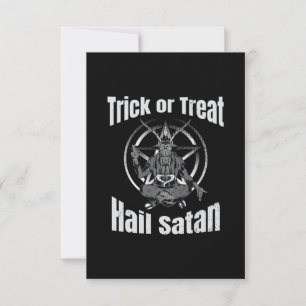 Cartons Réponse Hail Satan Pentagram Goat Halloween