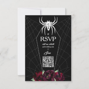 Cartons Réponse Hallomariage Spider Web Coffin noir blanc