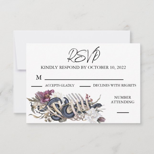 Cartons Réponse Halloween Floral Automne Aquarelle Éffrayante (Devant)