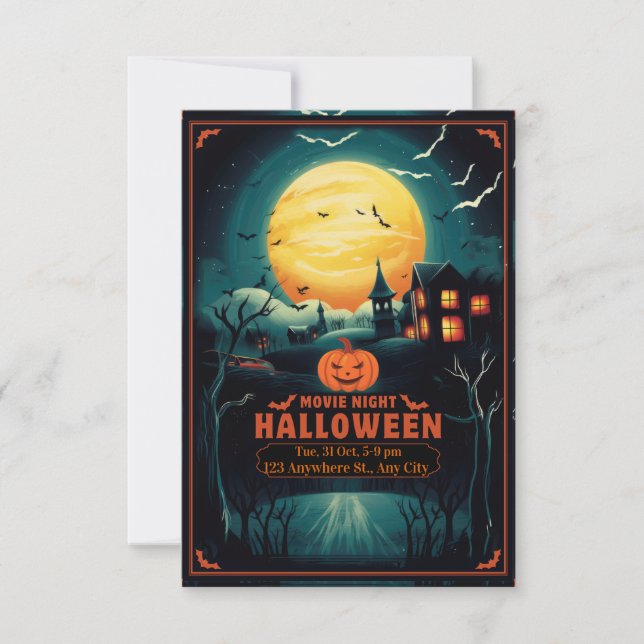 Cartons Réponse Halloween Movie Night Poster (Devant)