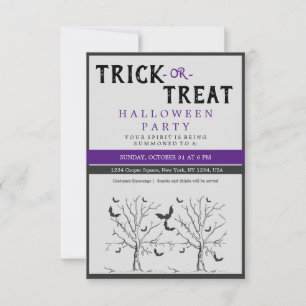Cartons Réponse Halloween Trick Ou Traiter L'Invitation Scary Cat