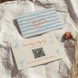 Cartons Réponse Hand Written Drawn Whimsical QR Code Wedding
