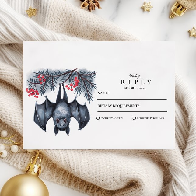 Cartons Réponse Hanging Bat Gothique Mariage d'hiver (Créateur téléchargé)