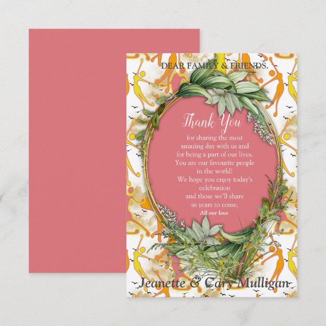 Cartons Réponse Happy Dancing Yoga Girls Merci (Devant / Derrière)