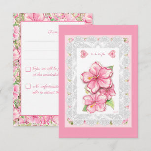Cartons Réponse Hibiscus & dentelle PINK