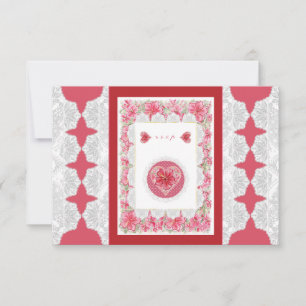 Cartons Réponse Hibiscus & dentelle RED
