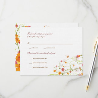 Cartons Réponse Hibiscus Jaune Mariage Floral