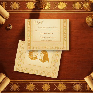 Cartons Réponse Hiéroglyphes Anciens Roi & Reine Mariage Égyptien