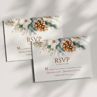 Hiver Floral Pine Tree Cone Mariage