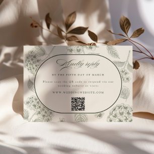 Cartons Réponse Hydrangea SAGE Mariage Vintage