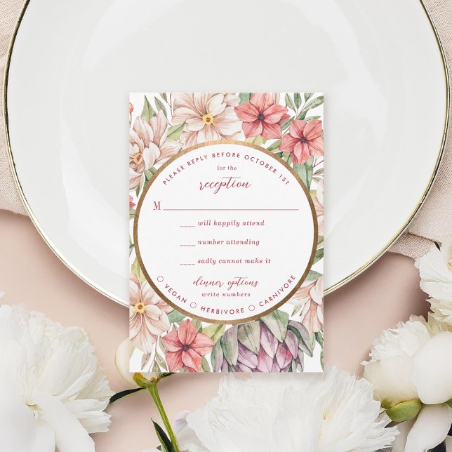 Cartons Réponse Île tropicale Pastel Floral (Créateur téléchargé)