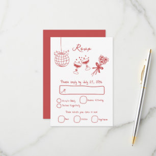 Cartons Réponse Illustrations faites à la main Doodles Maroon Mari