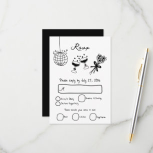 Cartons Réponse Illustrations noires dessinées à la main Doodles M