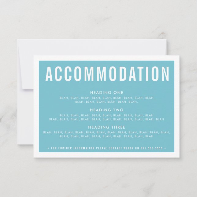 Cartons Réponse INFO INFO moderne turquoise aqua bleu (Devant)