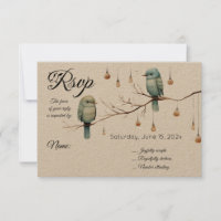 Inséparables rustiques de bois Mariage romantique