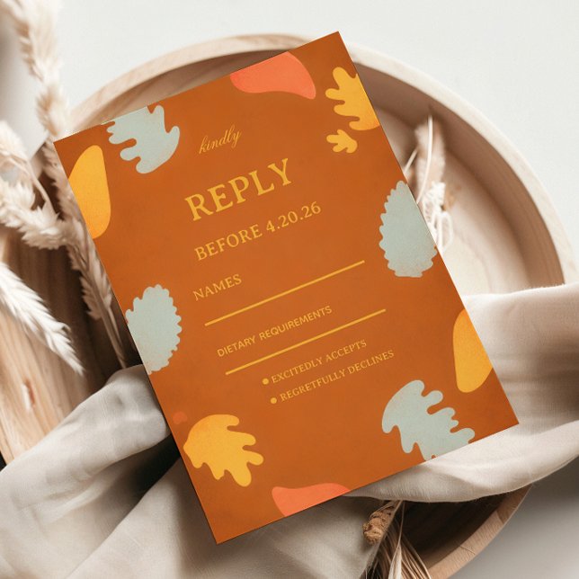 Cartons Réponse Invité d'automne abstrait moderne (Créateur téléchargé)