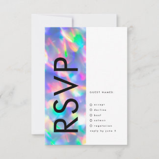 Cartons Réponse Iridescente Ultra Moderne Mariage Monogramme