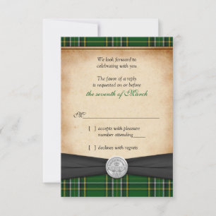 Cartons Réponse Irlandais Tartan Celtic Claddagh Mariage chanceux 