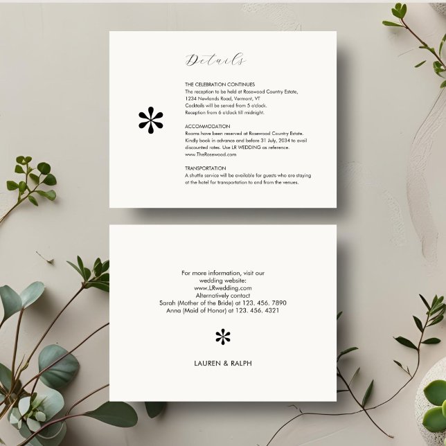 Cartons Réponse Ivoire | Détails du Mariage de code QR chic (Créateur téléchargé)