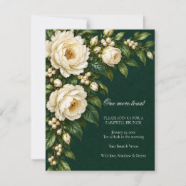 Cartons Réponse Ivory Roses & Emerald Farewell Wedding Brunch