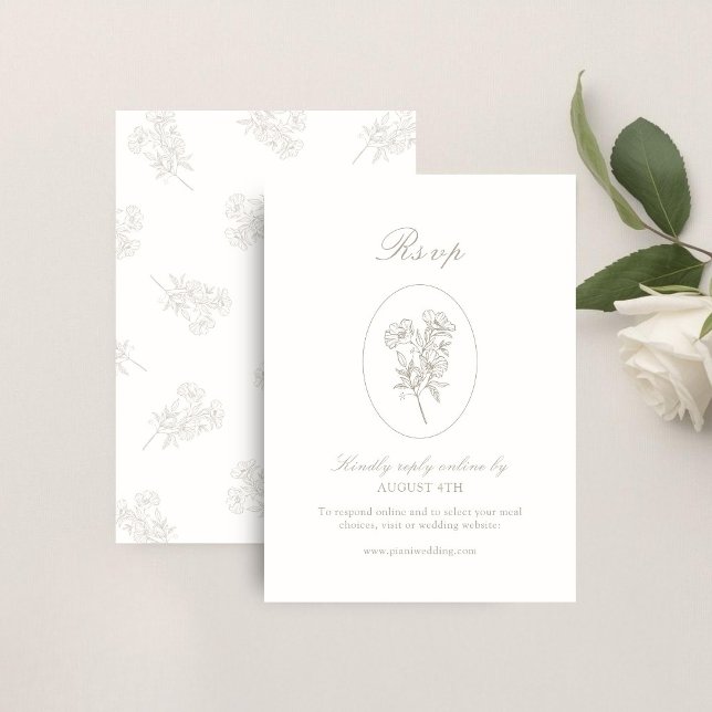 Cartons Réponse Ivory & Sand | Mariage Floral Chic  (Créateur téléchargé)