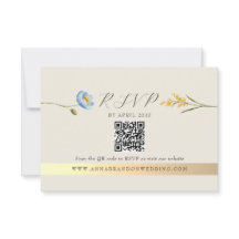 Ivory Wildflower QR Code Wedding