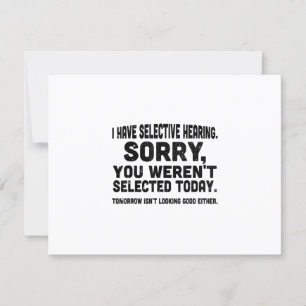 Cartons Réponse J'ai une audition sélective Désolé vous n'avez pas