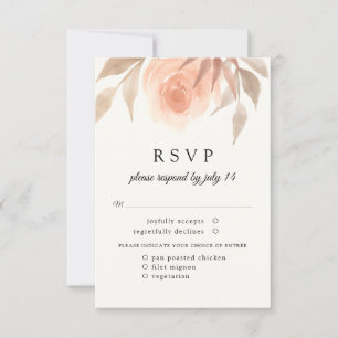 Cartons Réponse Jardin aéré clair rose Botanique moderne mariage R