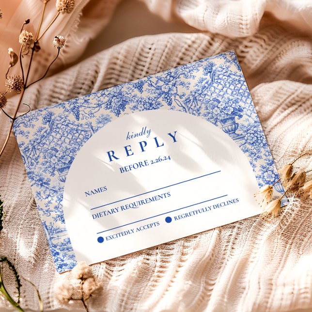 Cartons Réponse Jardin Bleu Romantique Fête de Fin d'Année (Créateur téléchargé)