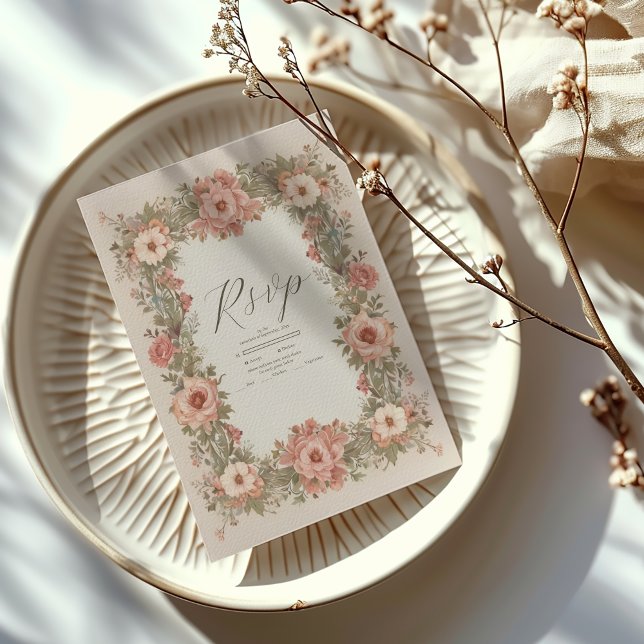 Cartons Réponse Jardin botanique Art Nouveau Mariage (Créateur téléchargé)