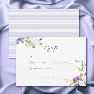 Cartons Réponse Jardin de fleurs sauvages de lavande Mariage roman