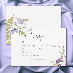 Cartons Réponse Jardin de fleurs sauvages de lavande Mariage roman