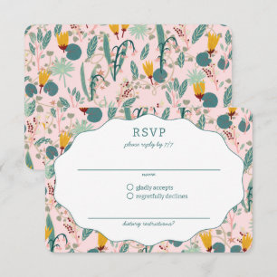 Cartons Réponse Jardin d'eau Floral Fête de Mariage Douce PERSONNA