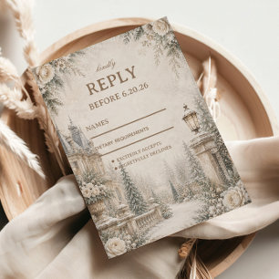 Cartons Réponse Jardin élégant de manoir d'hiver