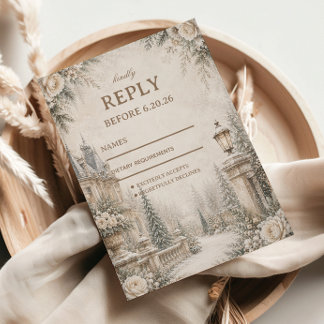 Cartons Réponse Jardin élégant de manoir d'hiver