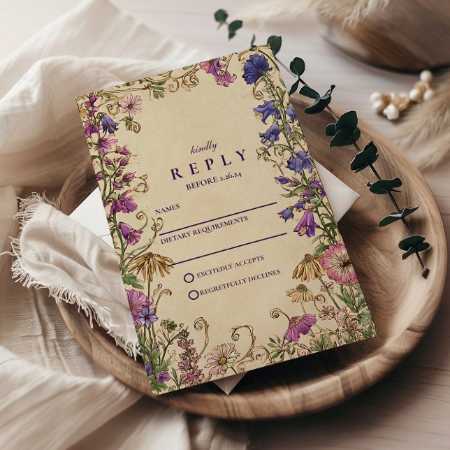 Cartons Réponse Jardin Fleur sauvage vintage (Créateur téléchargé)