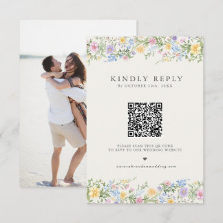 Cartons Réponse Jardin Floral de Mariage Orné de Pastel Doux de Pr