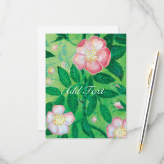 Cartons Réponse Jardin secret de fleurs de rose sauvage rose 